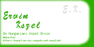 ervin kszel business card